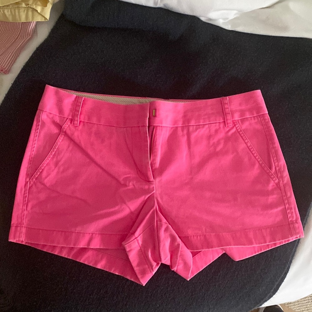 J. Crew hot pink chino shorts